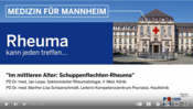 Vortrag von PD Dr. med. Marthe-Lisa Schaarschmidt, Leiterin des Kompetenzzentrums Psoriasis an der Hautklinik, und PD Dr. med. Jan Leipe, Sektionsleiter Rheumatologie der V. Medizinischen Klinik, bei der Veranstaltung "Rheuma kann jeden treffen..." in der Vortragsreihe "Medizin für Mannheim"