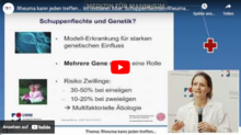 ortrag von PD Dr. med. Marthe-Lisa Schaarschmidt, Leiterin des Kompetenzzentrums Psoriasis an der Hautklinik, und PD Dr. med. Jan Leipe, Sektionsleiter Rheumatologie der V. Medizinischen Klinik, bei der Veranstaltung "Rheuma kann jeden treffen..." in der Vortragsreihe "Medizin für Mannheim", gehalten am 28. Februar 2023 am Universitätsklinikum Mannheim.